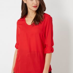 Blusa fluída escote pico