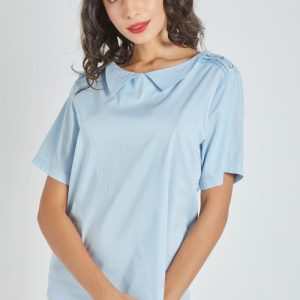Blusa lisa con manga corta