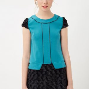 Vestido combinado con pelo