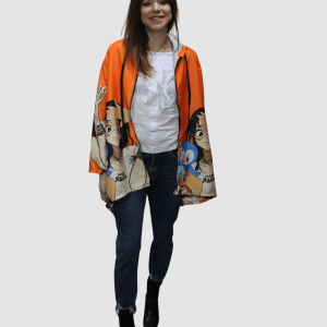 Chubasquero estampado con capucha