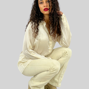 Blusa satinada de rayas