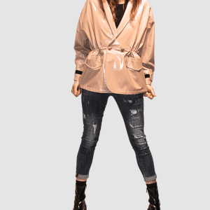 Chaqueta efecto charol