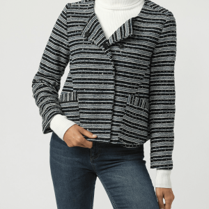 Chaqueta tweed con brillo