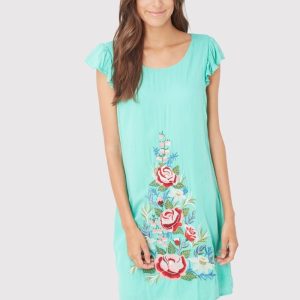 Vestido bordado con flores