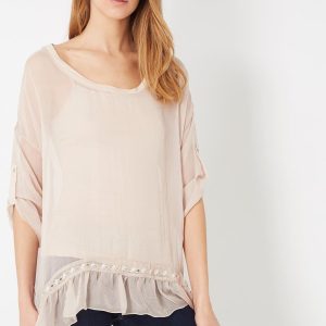 Blusa semitransparente con top