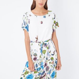 Vestido estampado con cinturón