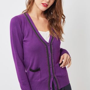 Chaqueta de punto con ribetes en contraste