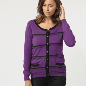 Chaqueta de punto con rayas en contraste