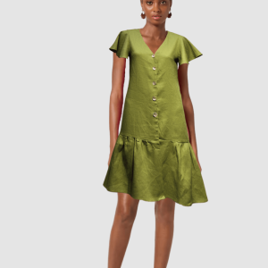 Vestido con manga avolantada