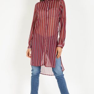 Camisola larga de rayas
