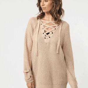Jersey con detalle de cordón