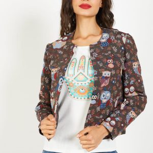 Chaqueta bordada con textura