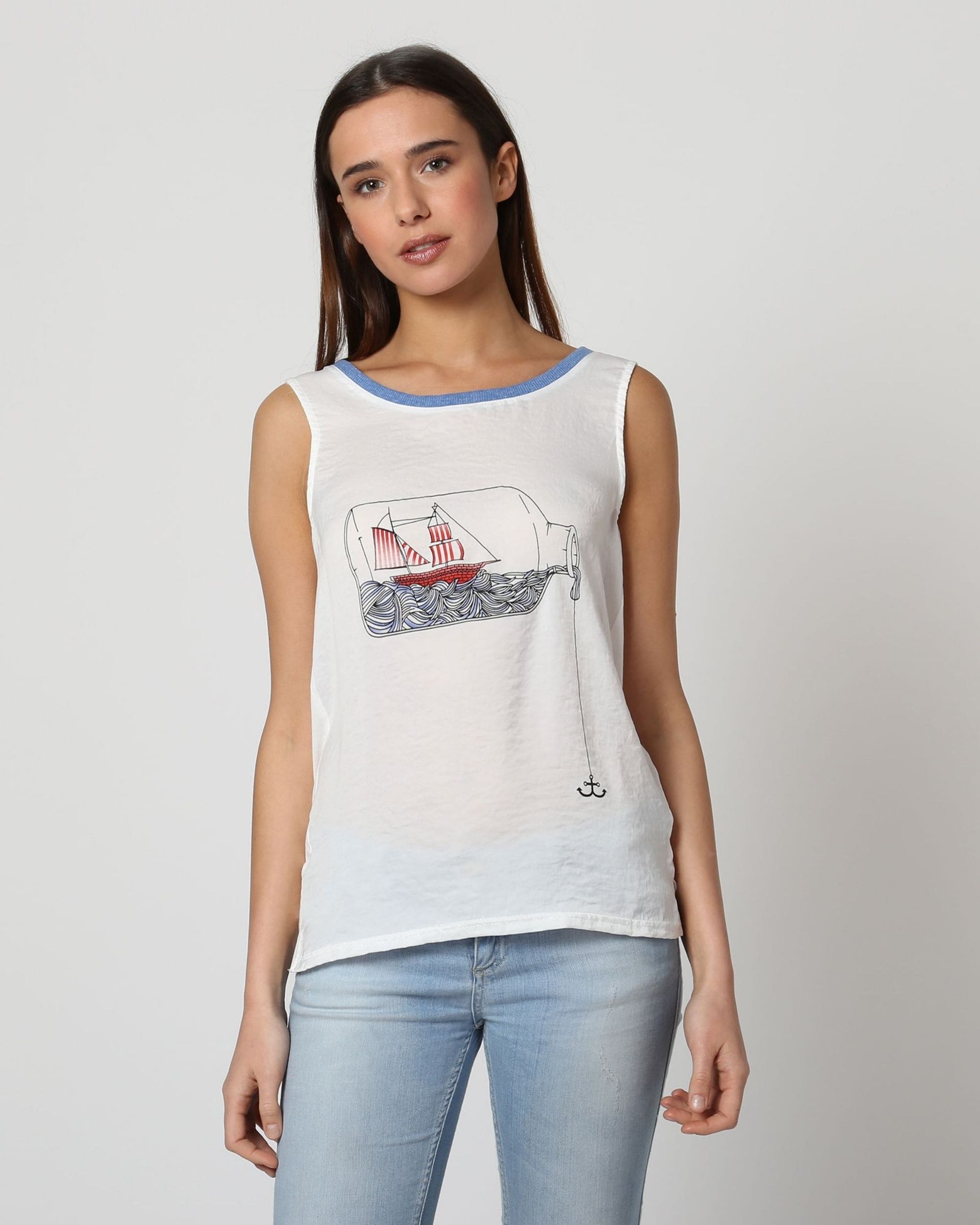 Camiseta combinada estampada