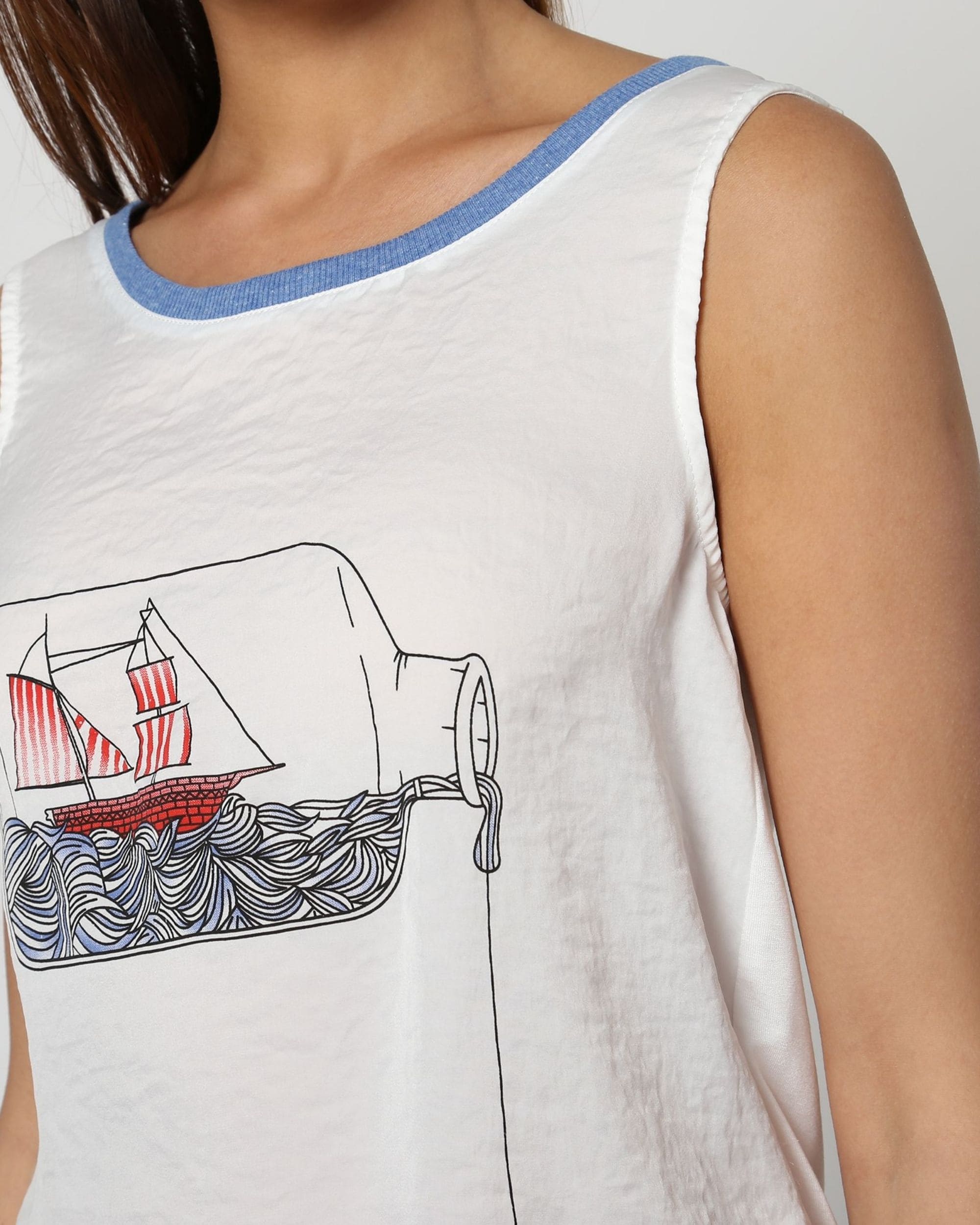 Camiseta combinada estampada