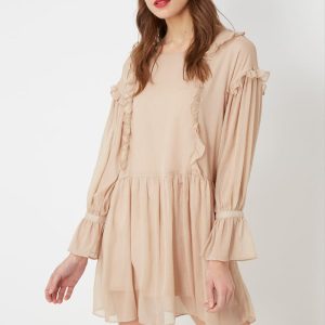 Vestido fluido con hilo metalizado