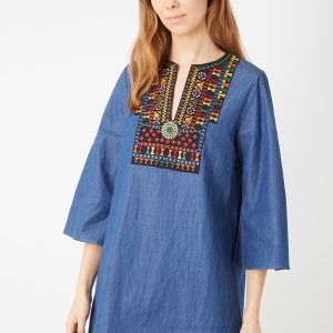 Vestido vaquero bordado