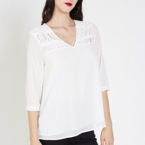 Blusa fluida con manga 3/4