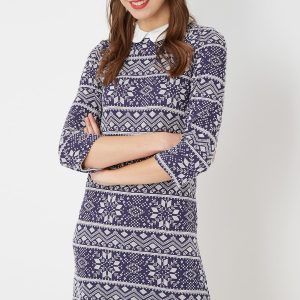 Vestido estampado con cuello bebé