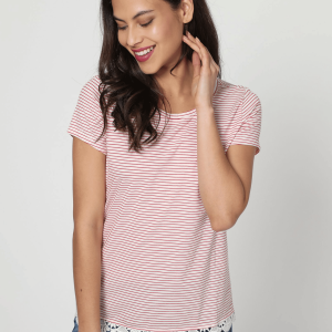 Camiseta de rayas con manga corta