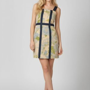 Vestido estampado combinado