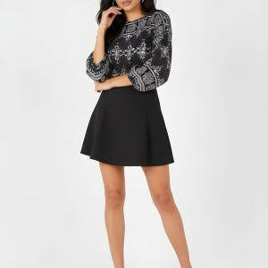 Falda mini de paño