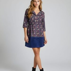 Vestido estampado combinado