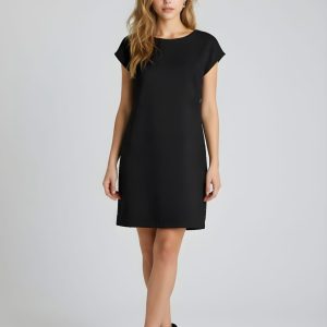 Vestido con textura y manga corta
