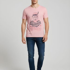 Camiseta de algodón estampada de chico