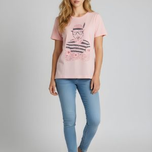 Camiseta de algodón estampada