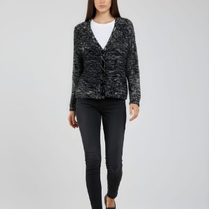 Chaqueta de punto jaspeada
