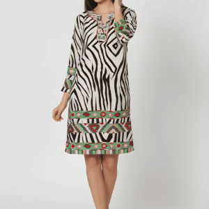 Vestido estampado bordado