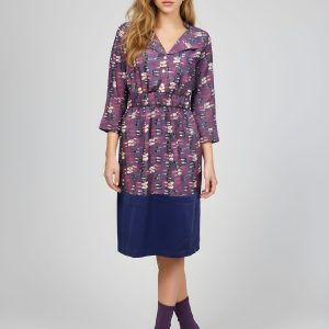 Vestido estampado combinado