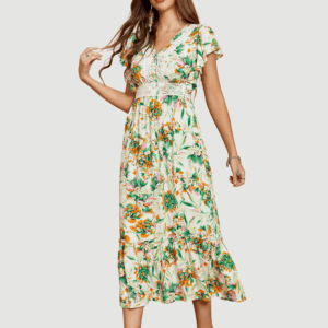 Vestido de flores largo