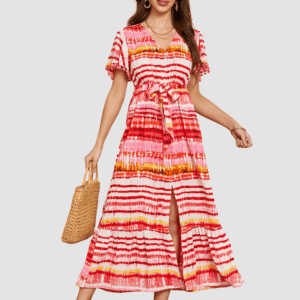 Vestido estampado con cinturón