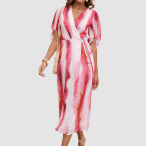Vestido cruzado estampado