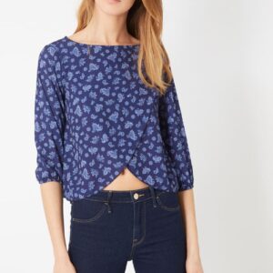Blusa estampada corta