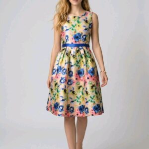 Vestido satinado estampado