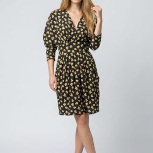Vestido estampado con escote en V