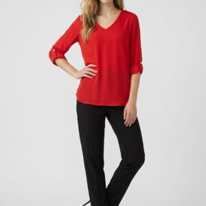 Blusa fluída escote pico